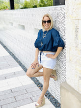 Load image into Gallery viewer, Chambray Cropped Top w/ Self Tie