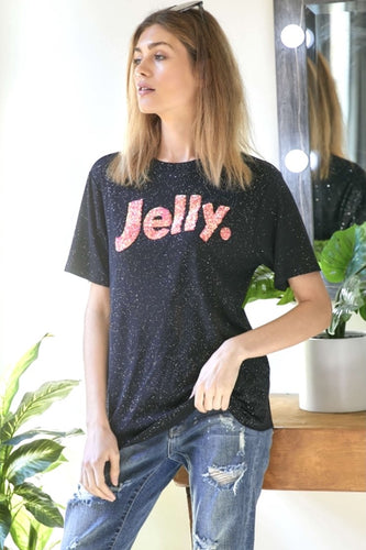 Sequins Jelly Letter T- Shirt