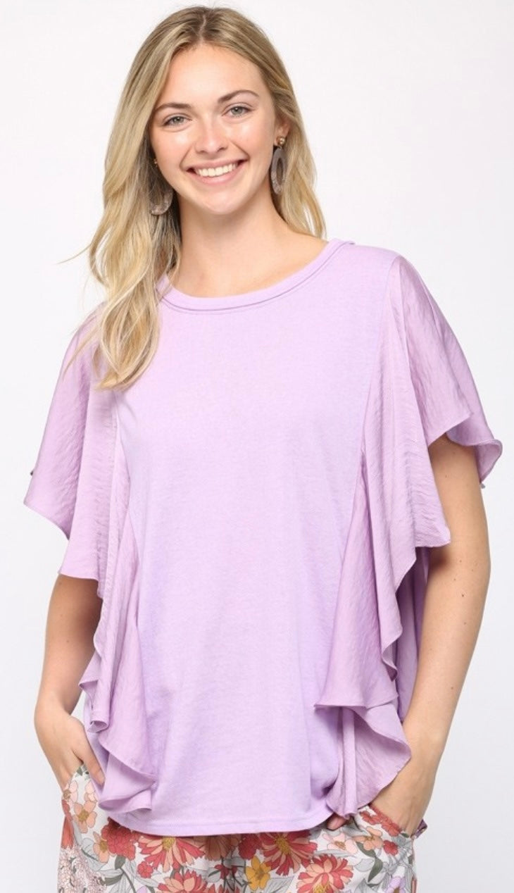 Lavender Knit Round Neck Top