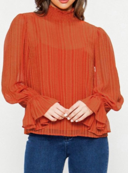 Smocked Orange Top w/Camisole