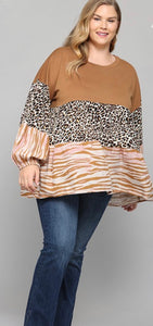 Leopard Tiered Top