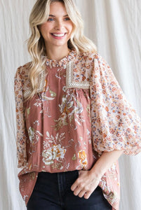 Mauve Floral Top