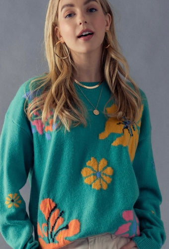 Flower Knit Sweater