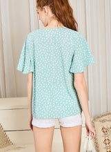 Load image into Gallery viewer, V Neck Ruffled Sleeve Leopard Top