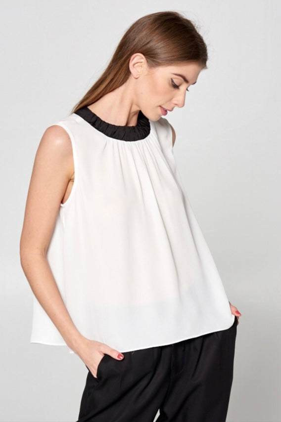 Classy Color Block Woven Top