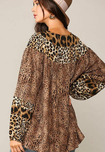 Animal Print Peasant Top