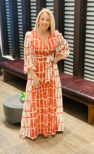 Orange Print Maxi