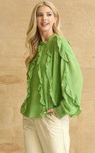 Load image into Gallery viewer, Apple Green Chiffon Top