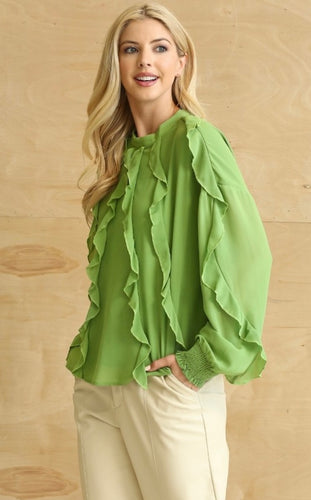 Apple Green Chiffon Top