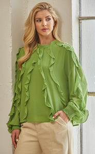 Apple Green Chiffon Top