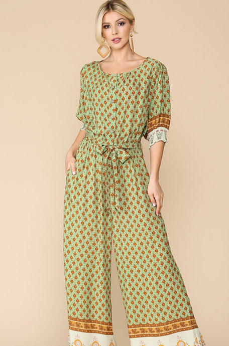 Sage Border Pant Suit