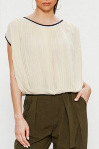 Pleated Beige Top