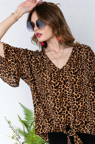 Leopard V Neck Top