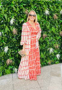 Orange Print Maxi